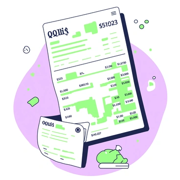A large illustration of a facture is composed entirely of tiny pieces of paper invoices. Each piece varies slightly in size and shape, contributing to the overall mosaic effect. The invoices display various details such as numbers, dates, and item descriptions, arranged in a way that creates a clear image of a facture. The background is filled with a smooth surface, enhancing the texture and intricacy of the mosaic pieces, while maintaining the focus on the facture itself.