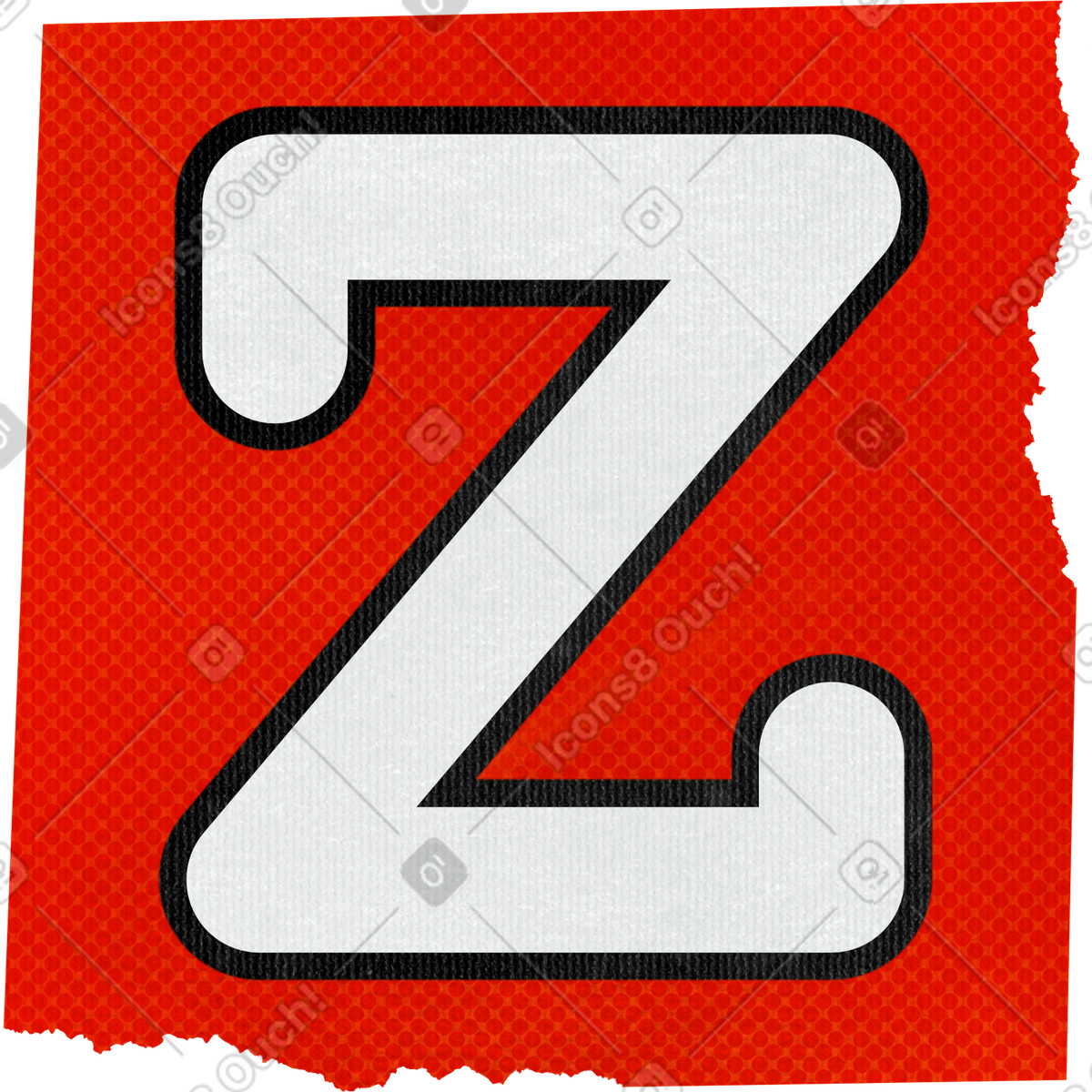 Ilustración Collage lowercase letter z en estilo Paper Cut a descargar en PNG y SVG