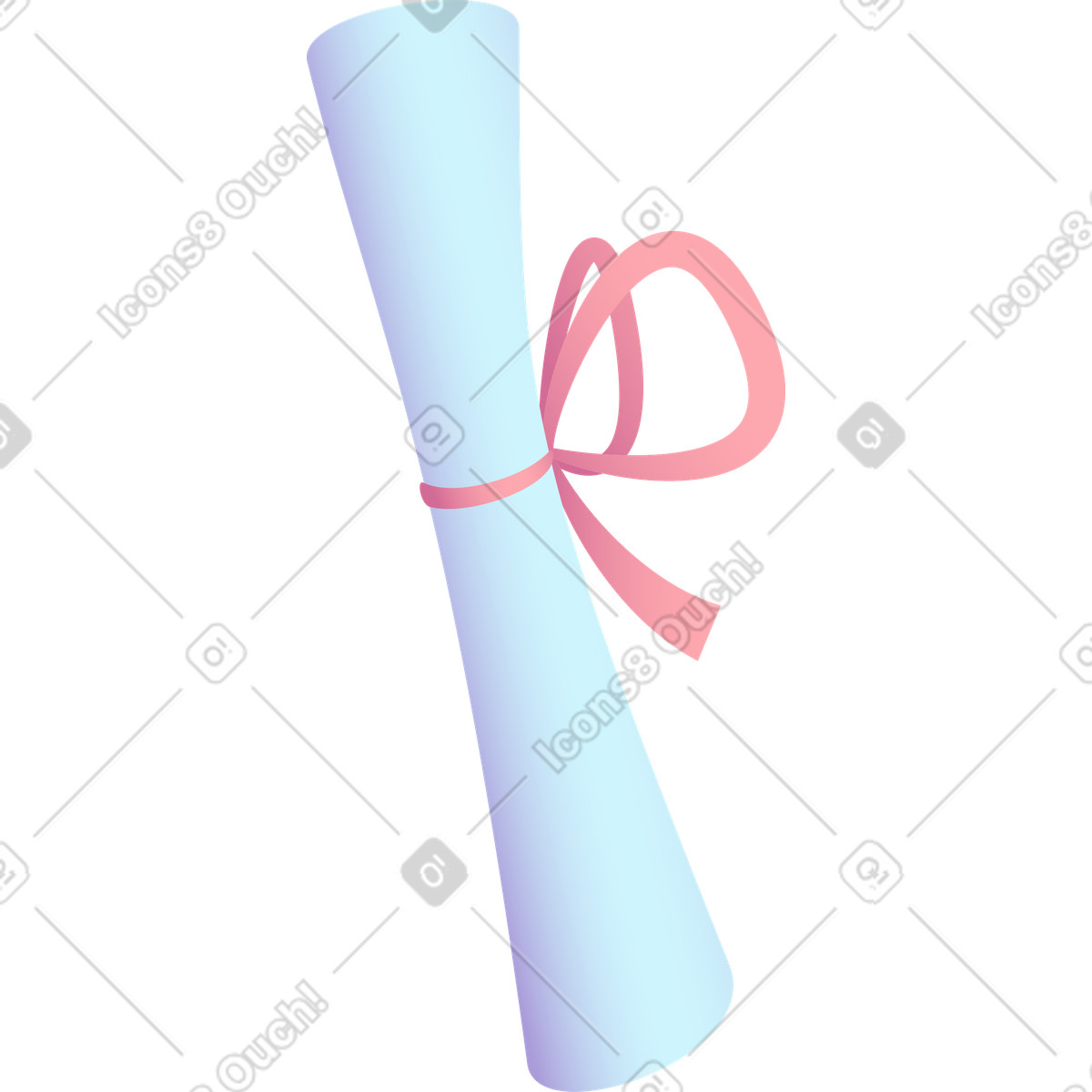 Ilustração de Diploma com fita em no estilo Colors para baixar em PNG, SVG
