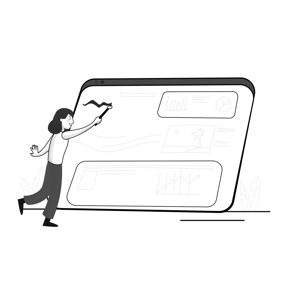 Web-design-Illustration im Pixeltrue-Stil als Download in PNG, SVG