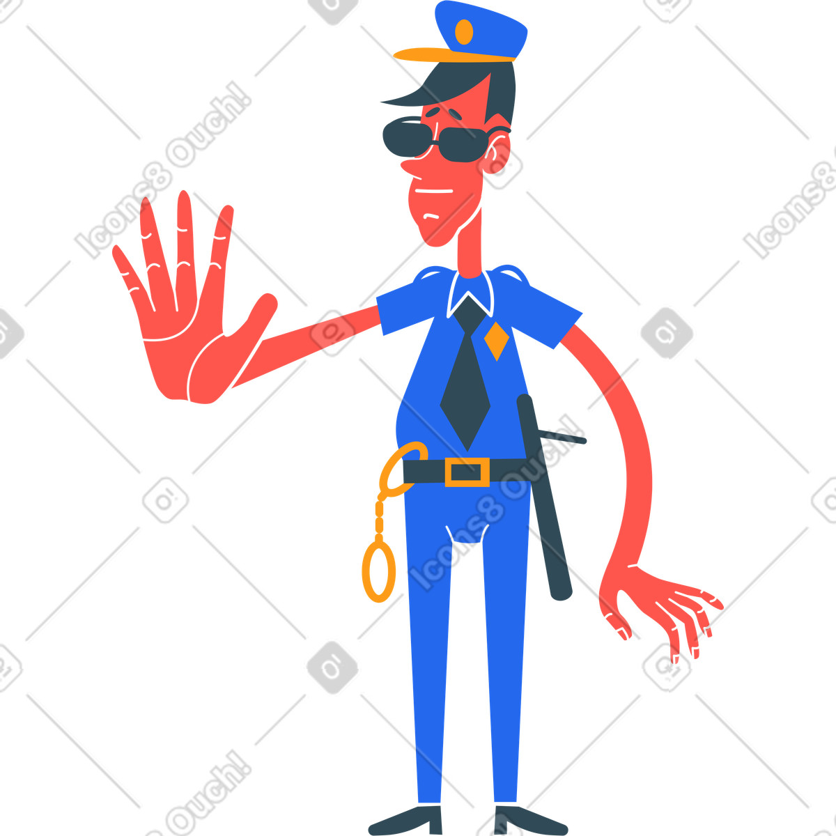 Ilustração de Policial em no estilo Kingdom para baixar em PNG, SVG