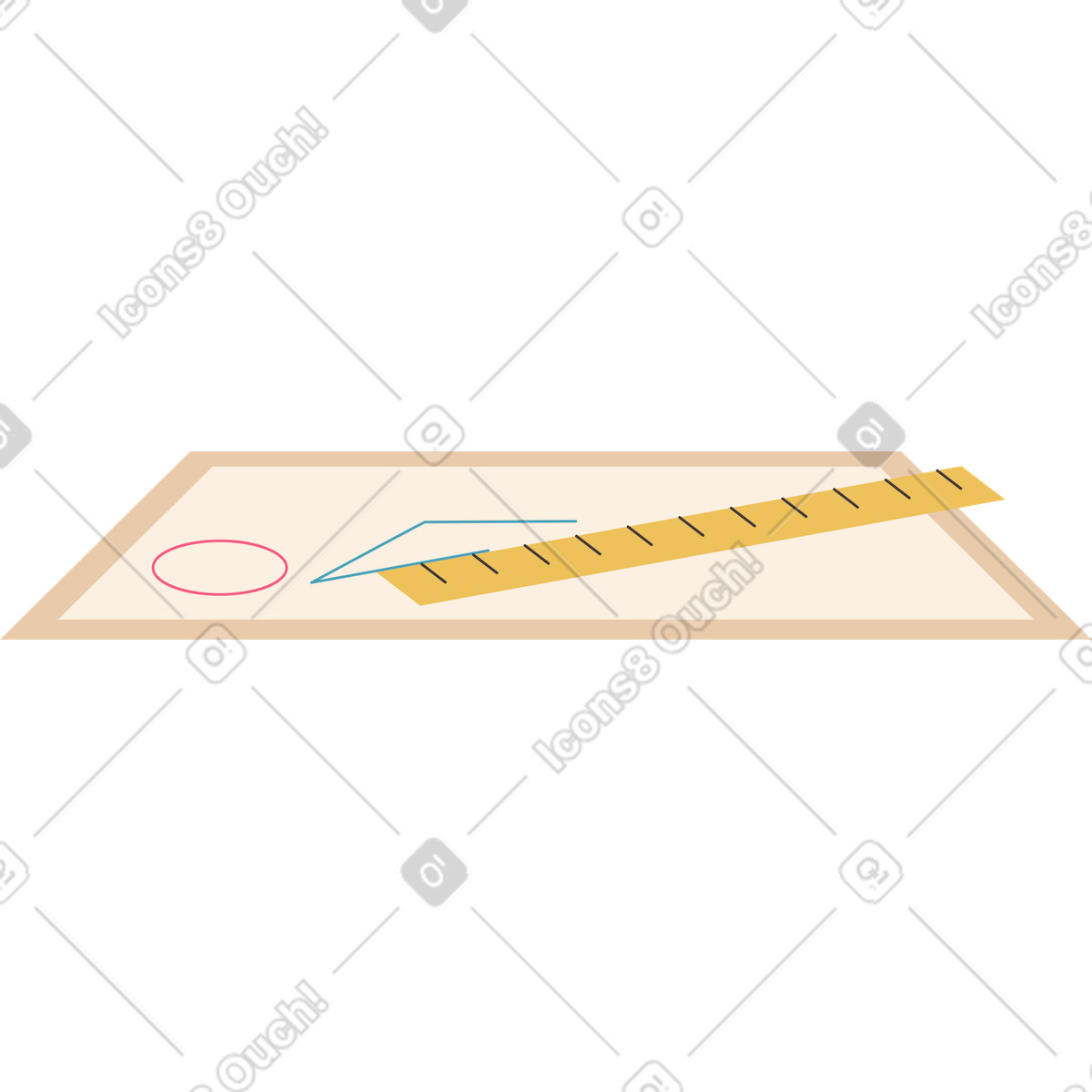 Paper and ruler illustration in Dizzy style download in PNG, SVG