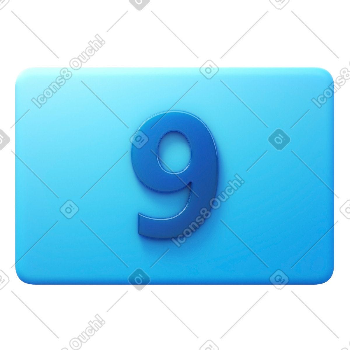 Nummer neun-Illustration im 3D Fluency-Stil als Download in PNG, SVG