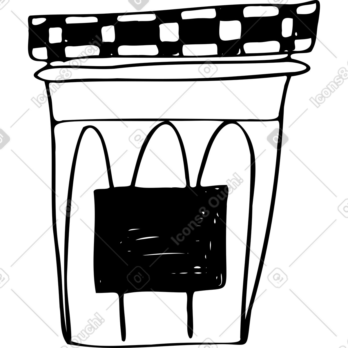 Glass like bottle of jar illustration in Marks style download in PNG, SVG