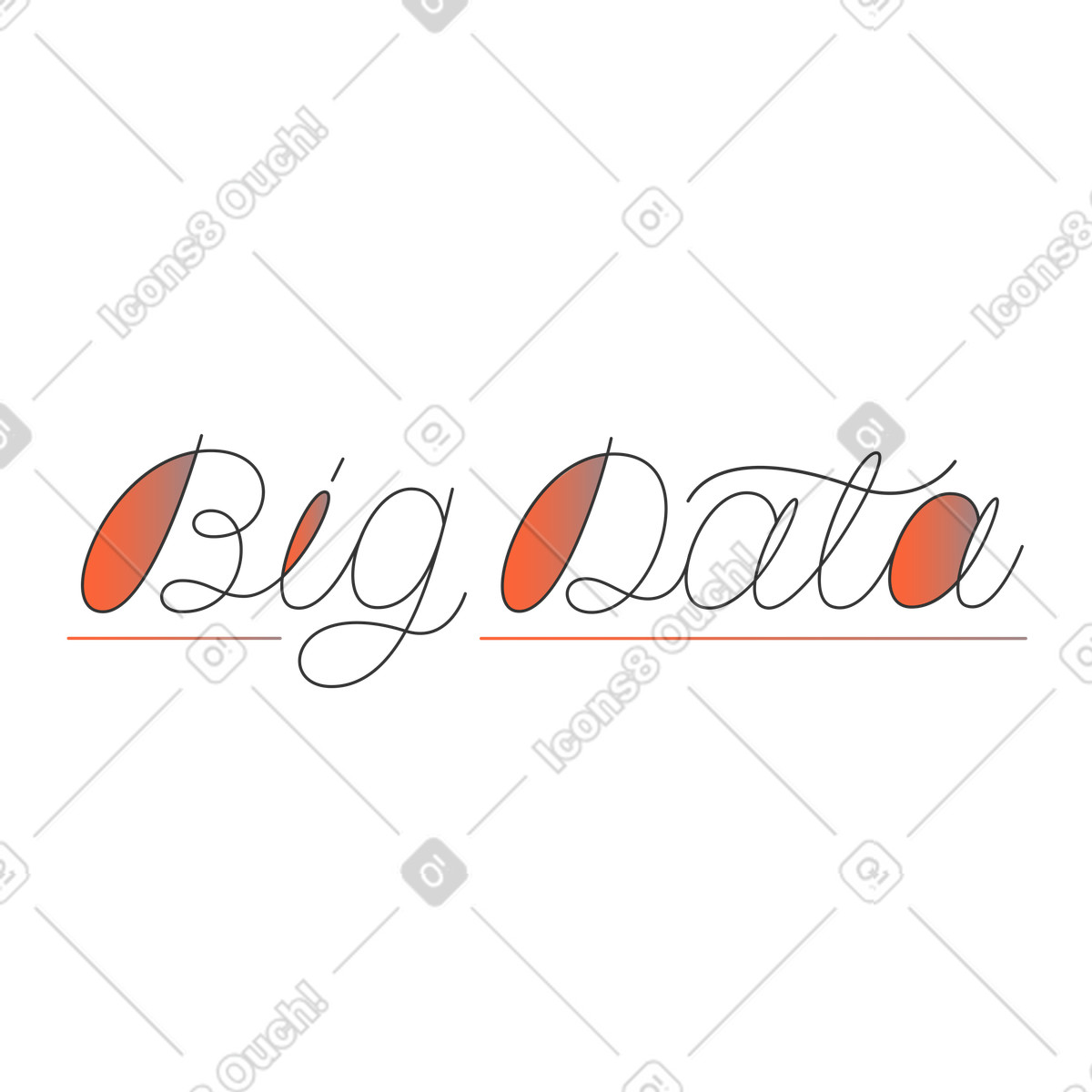 Ilustração de Lettering big data em no estilo Crayon para baixar em PNG, SVG