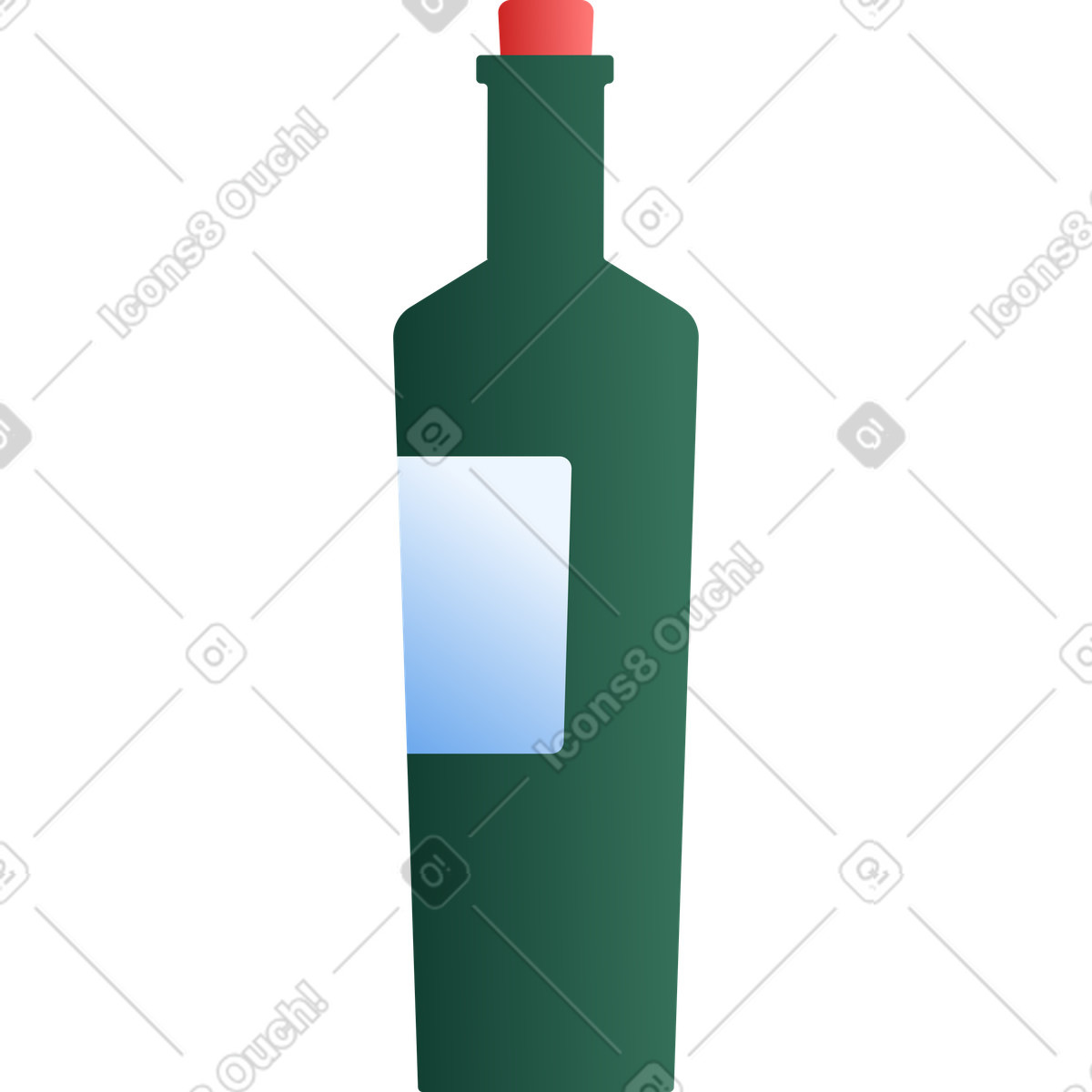 Glass bottle illustration in Silky style download in PNG, SVG