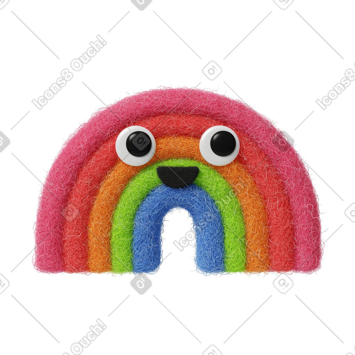 Fuzzy スタイルの Cute rainbow のイラストをPNG、SVG形式でダウンロード