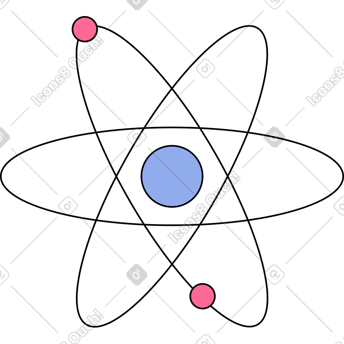 Ilustración Átomo en estilo Bloom a descargar en PNG y SVG