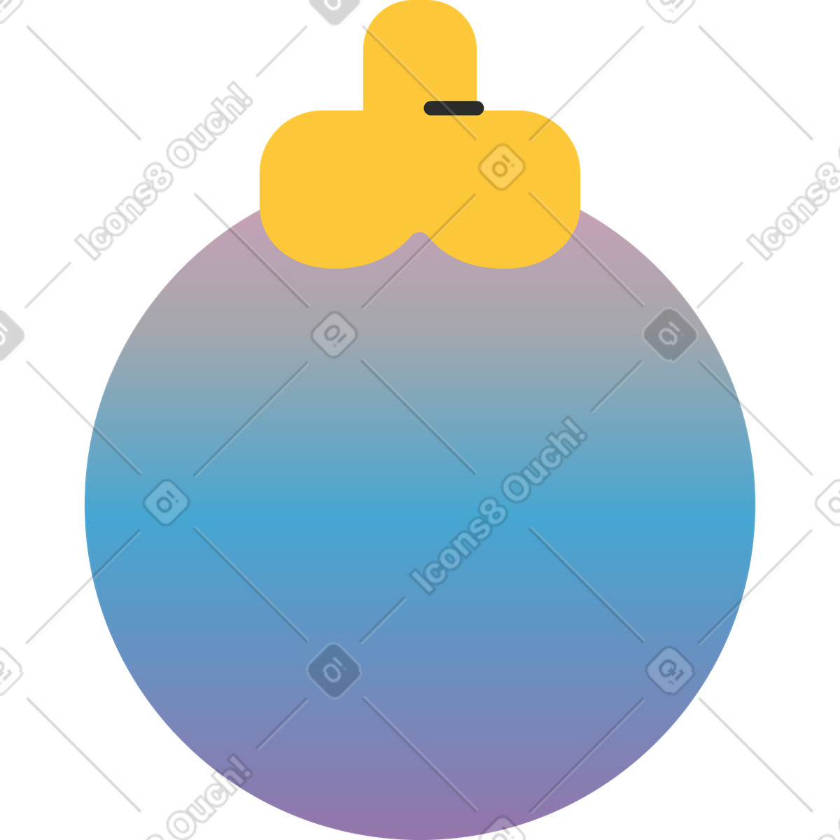 Ilustración Bola de navidad violeta en estilo Marginalia a descargar en PNG y SVG