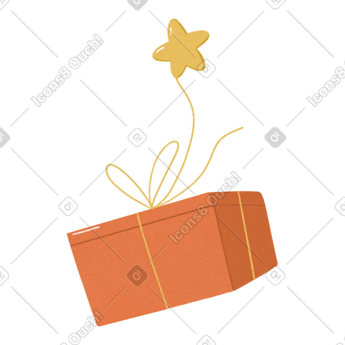 Ilustración Red gift box with star en estilo Goose a descargar en PNG y SVG