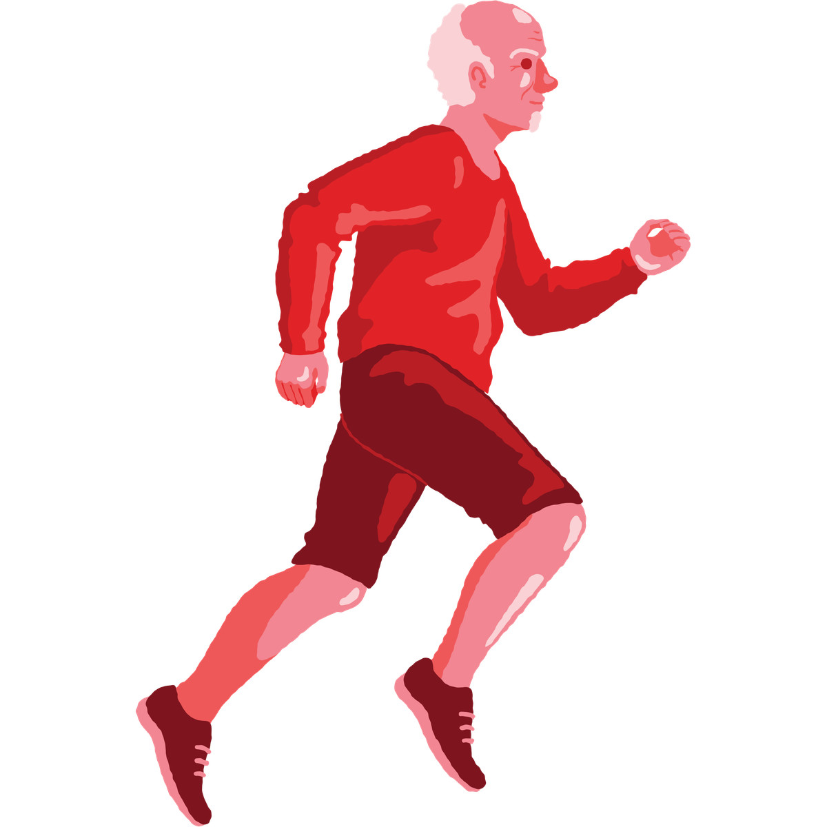Ilustración Old man running en estilo Cherry a descargar en PNG y SVG