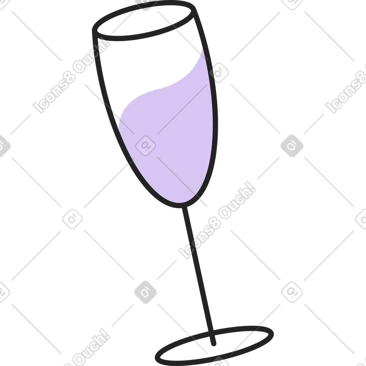 Glas wein-Illustration im Sammy Line-Stil als Download in PNG, SVG