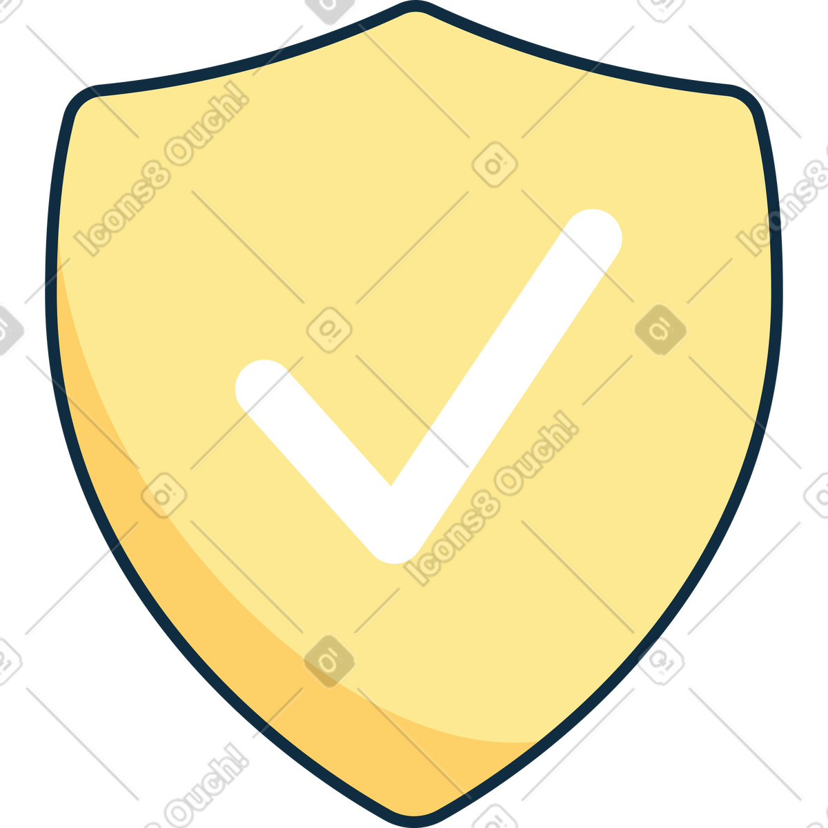 Shield with check mark illustration in PNG, SVG