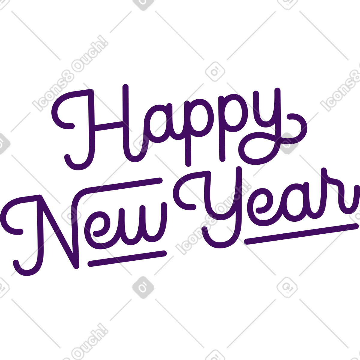 Simplistic スタイルの 新年あけましておめでとうございますテキストをレタリングします。 のイラストをPNG、SVG形式でダウンロード