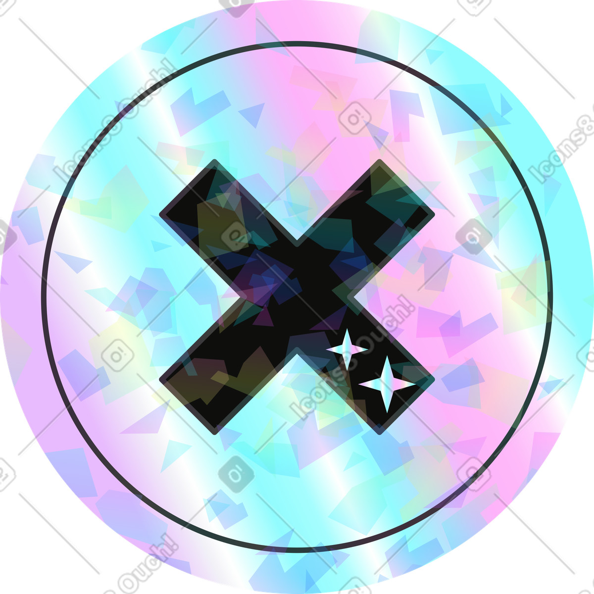 Ilustración Detener en estilo Holostickers a descargar en PNG y SVG