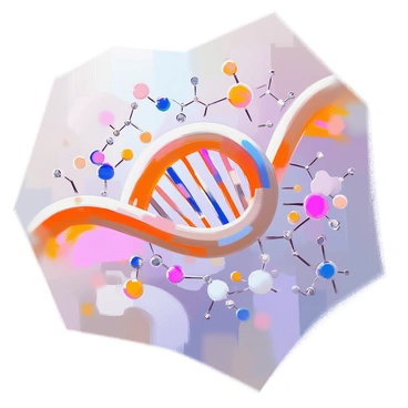 A close-up view of a DNA synthesis process, showcasing a new DNA strand being built alongside a template strand. The template strand is depicted with a double helix structure, featuring distinct base pairs that are clearly visible. The new strand is emerging as nucleotides are being added, showing the molecular details of the bases aligning perfectly. Surrounding the strands, molecular structures representing enzymes and other components involved in the synthesis are illustrated, conveying an atmosphere of intricate biochemical activity.