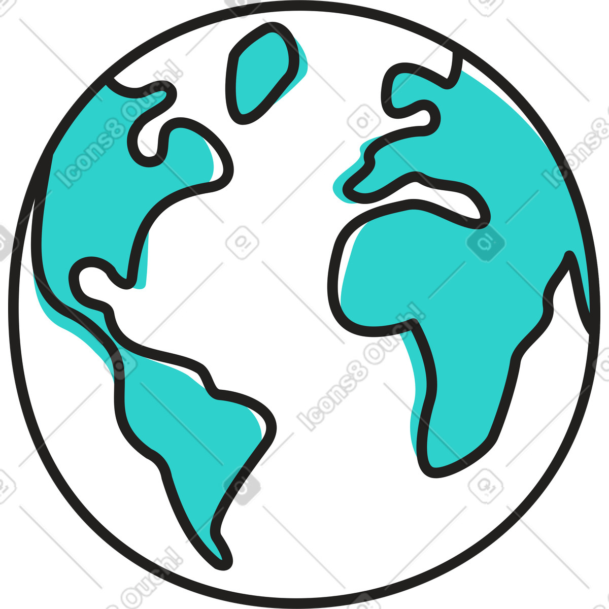 Planet earth illustration in Little style download in PNG, SVG