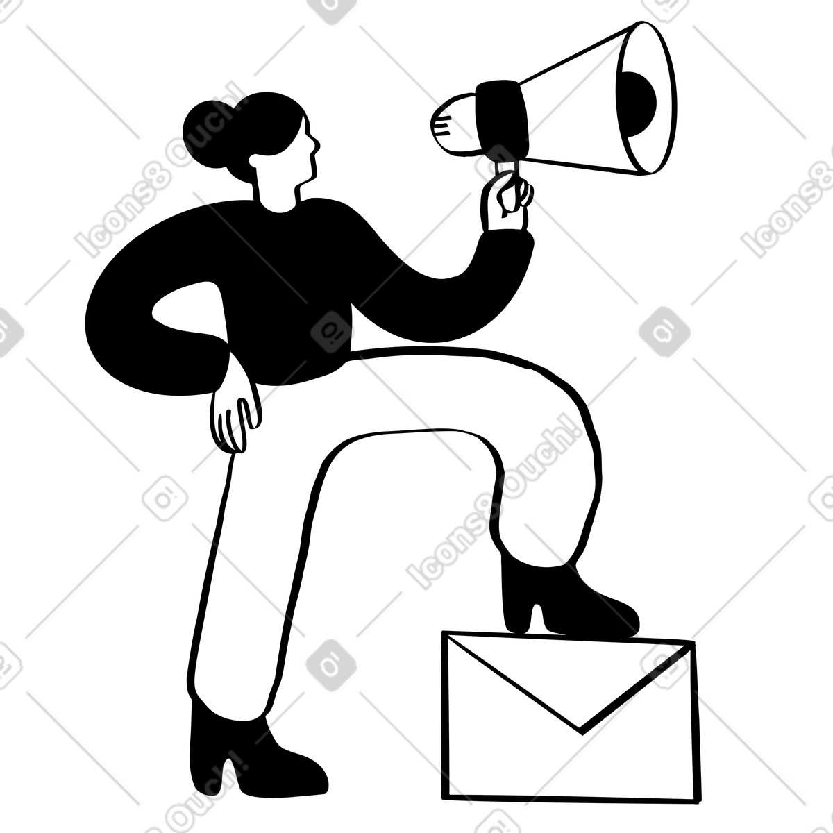 Marketing su internet o newsletter di online illustrazione in stile Journal scarica in PNG, SVG