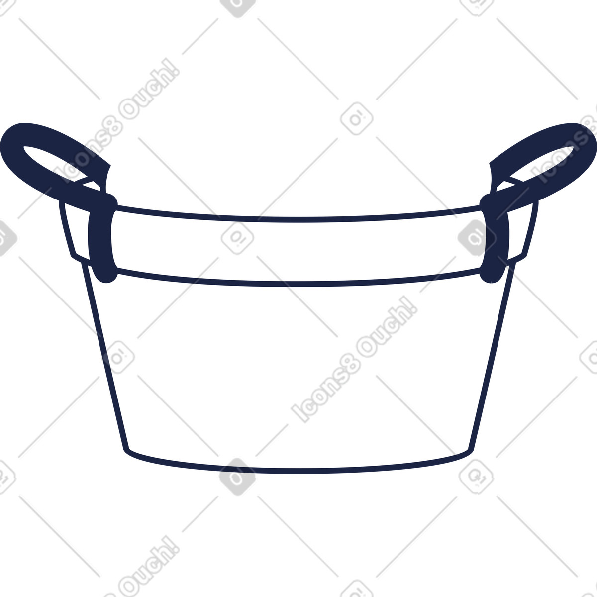 Basket line illustration in Urban style download in PNG, SVG