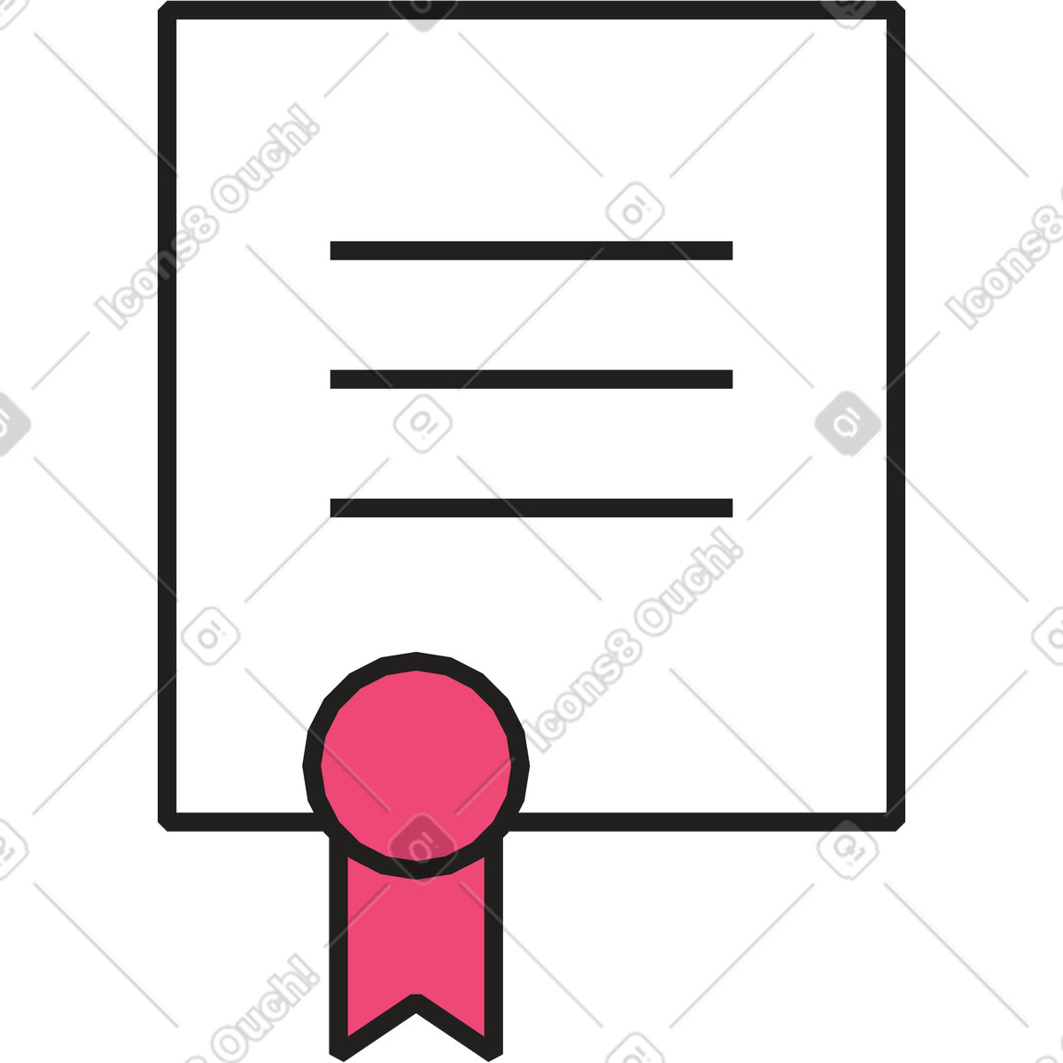 Ilustração de Diploma graduação em no estilo Dazzle Line para baixar em PNG, SVG