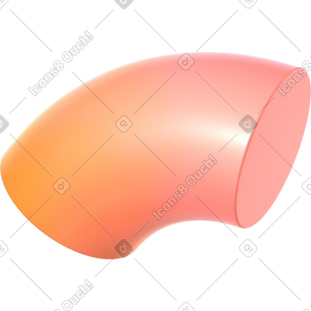 Ilustración Segmento de toro en estilo 3D Glassy a descargar en PNG y SVG