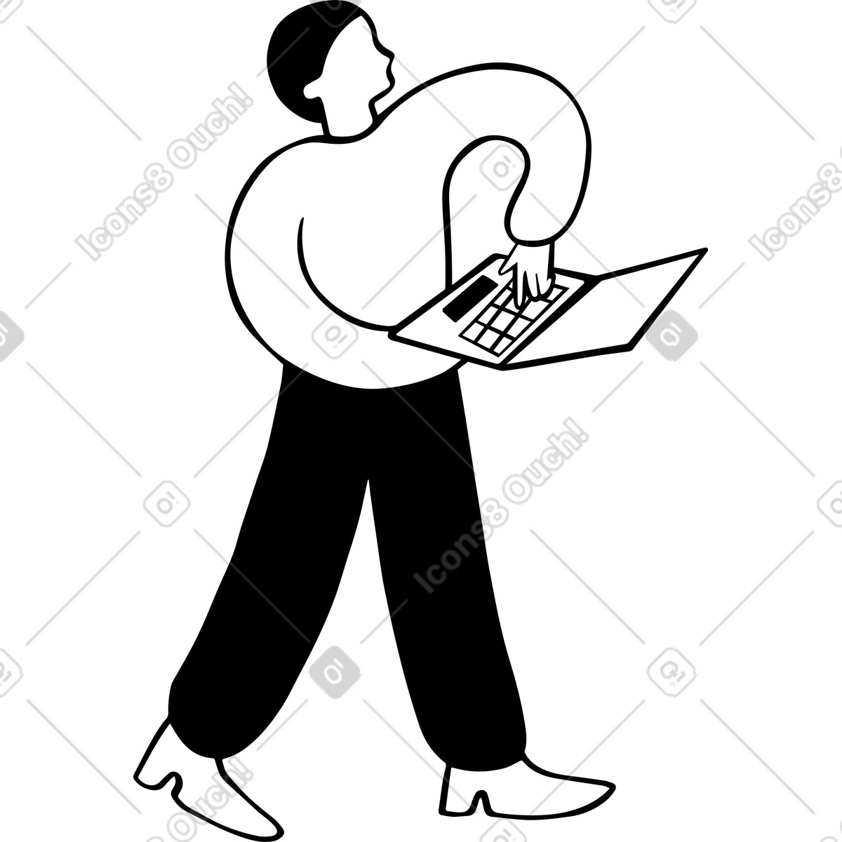 Ilustração de Homem com laptop em PNG e SVG