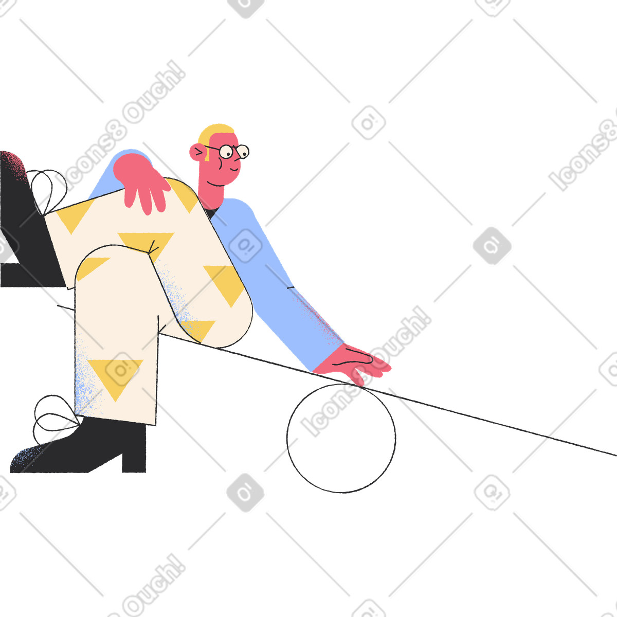 Uomo illustrazione in stile Pablo scarica in PNG, SVG