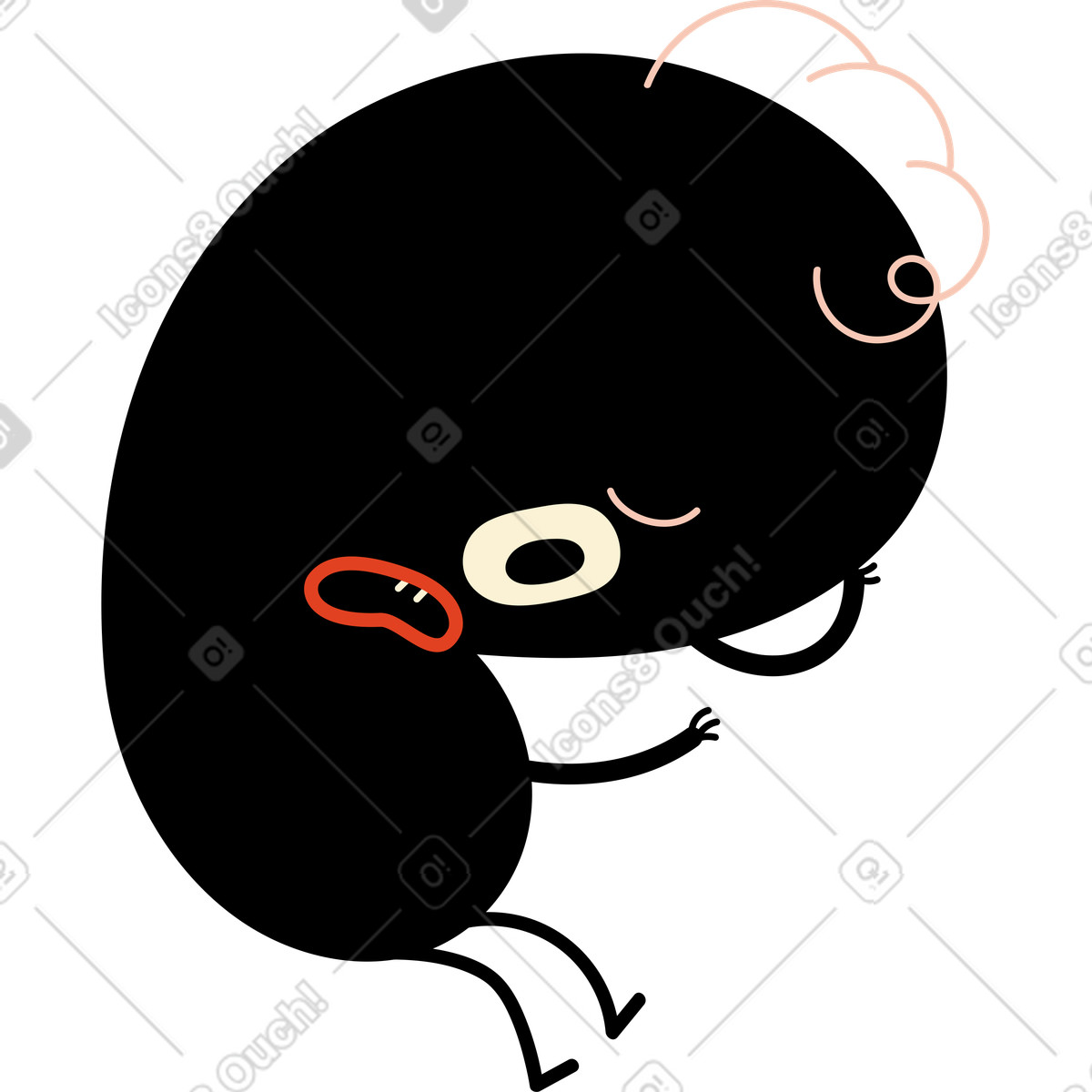Ilustração de Personagem negro com um olho só em no estilo Jelly para baixar em PNG, SVG