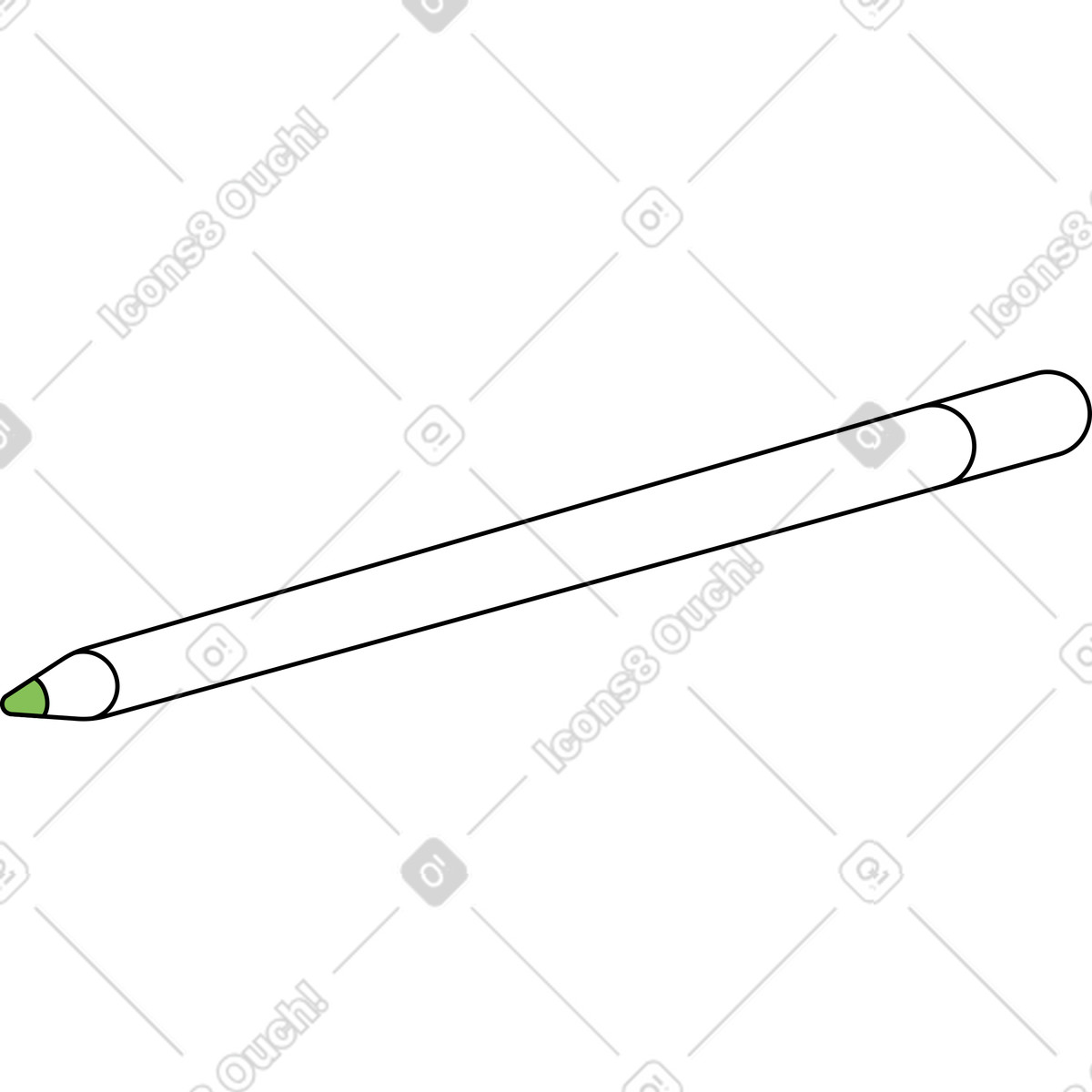 Ilustración Lápiz de color verde en estilo Isometric a descargar en PNG y SVG