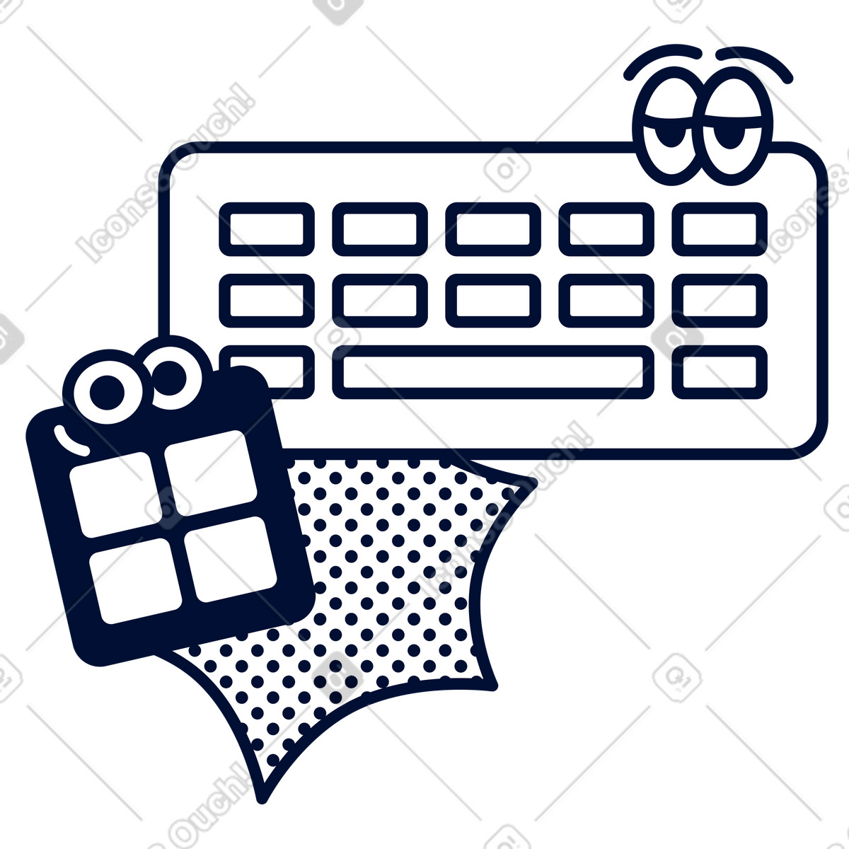 Digital data entry interaction, Keyboard and keypad, Input devices illustration in Blink style download in PNG, SVG