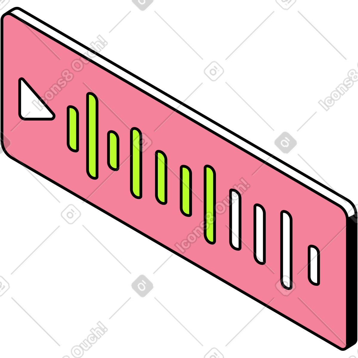 Ilustración Archivo de audio en estilo Project a descargar en PNG y SVG