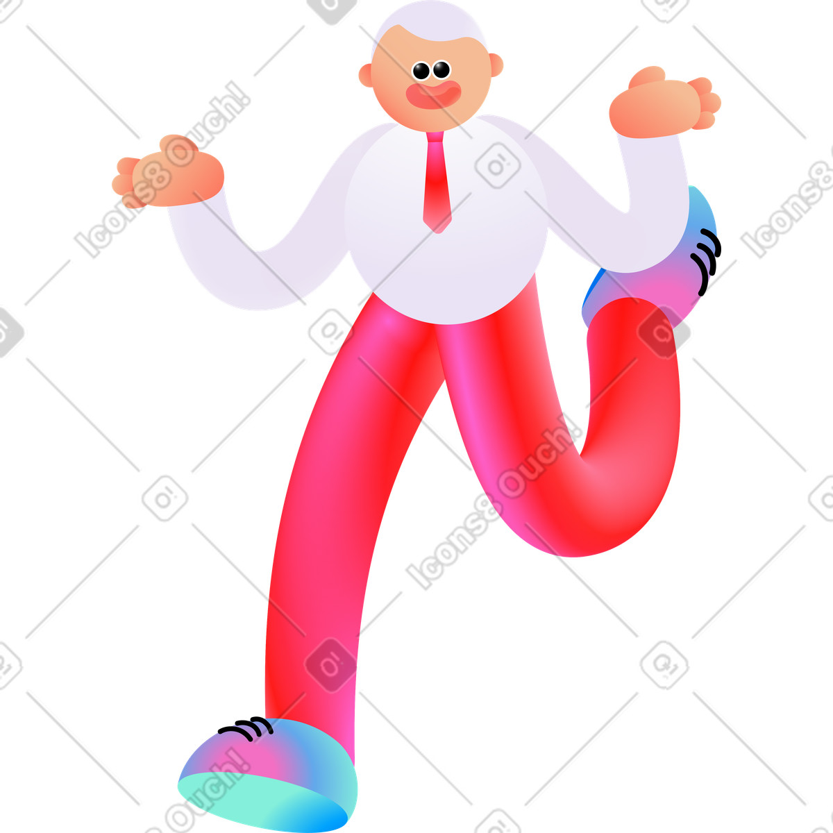 Guy holding something with both hands illustration in Puffy style download in PNG, SVG