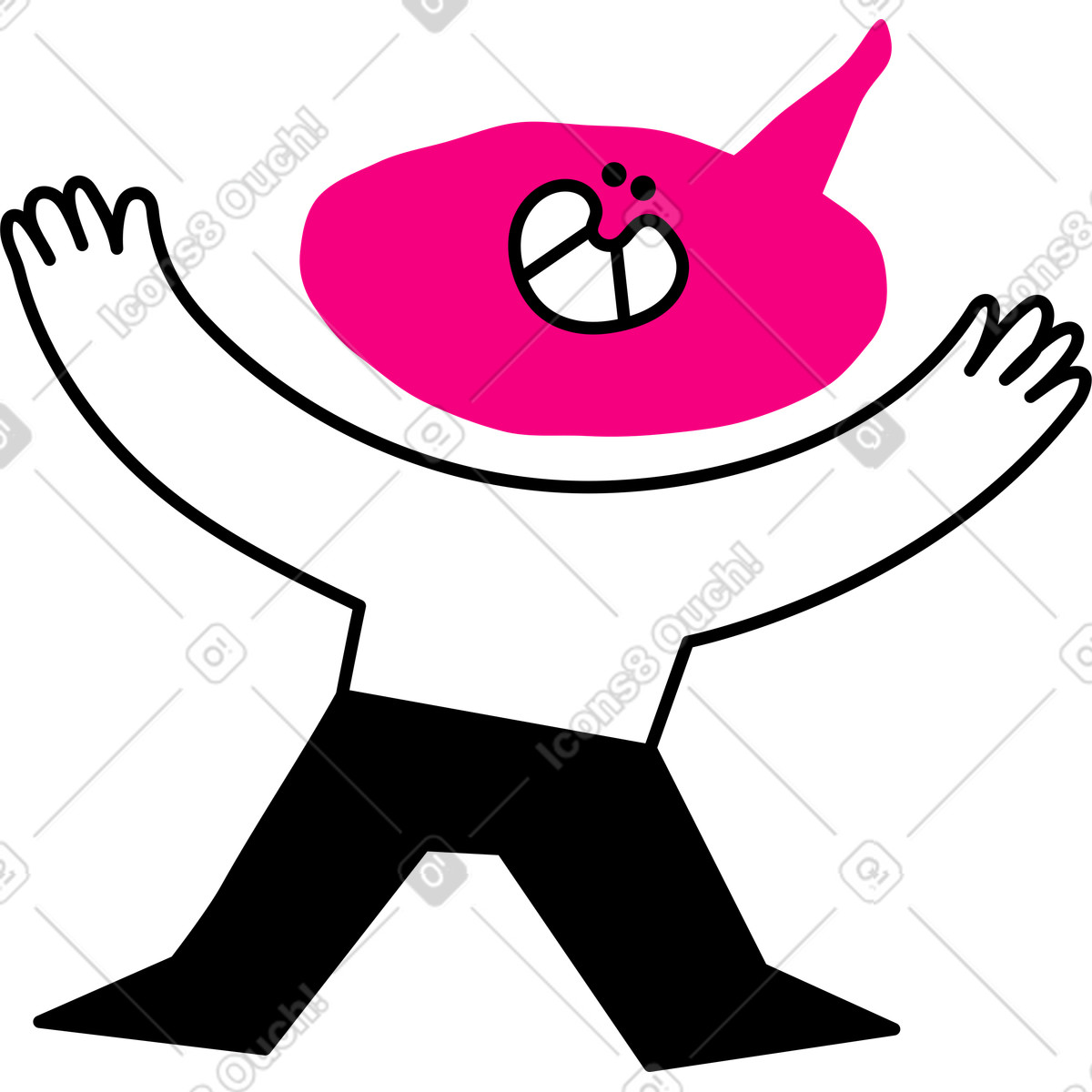 Ilustração de Personagem feliz em no estilo Giggle para baixar em PNG, SVG