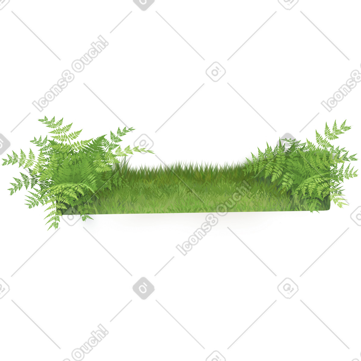 Ilustración Grass and fern en estilo Props a descargar en PNG y SVG