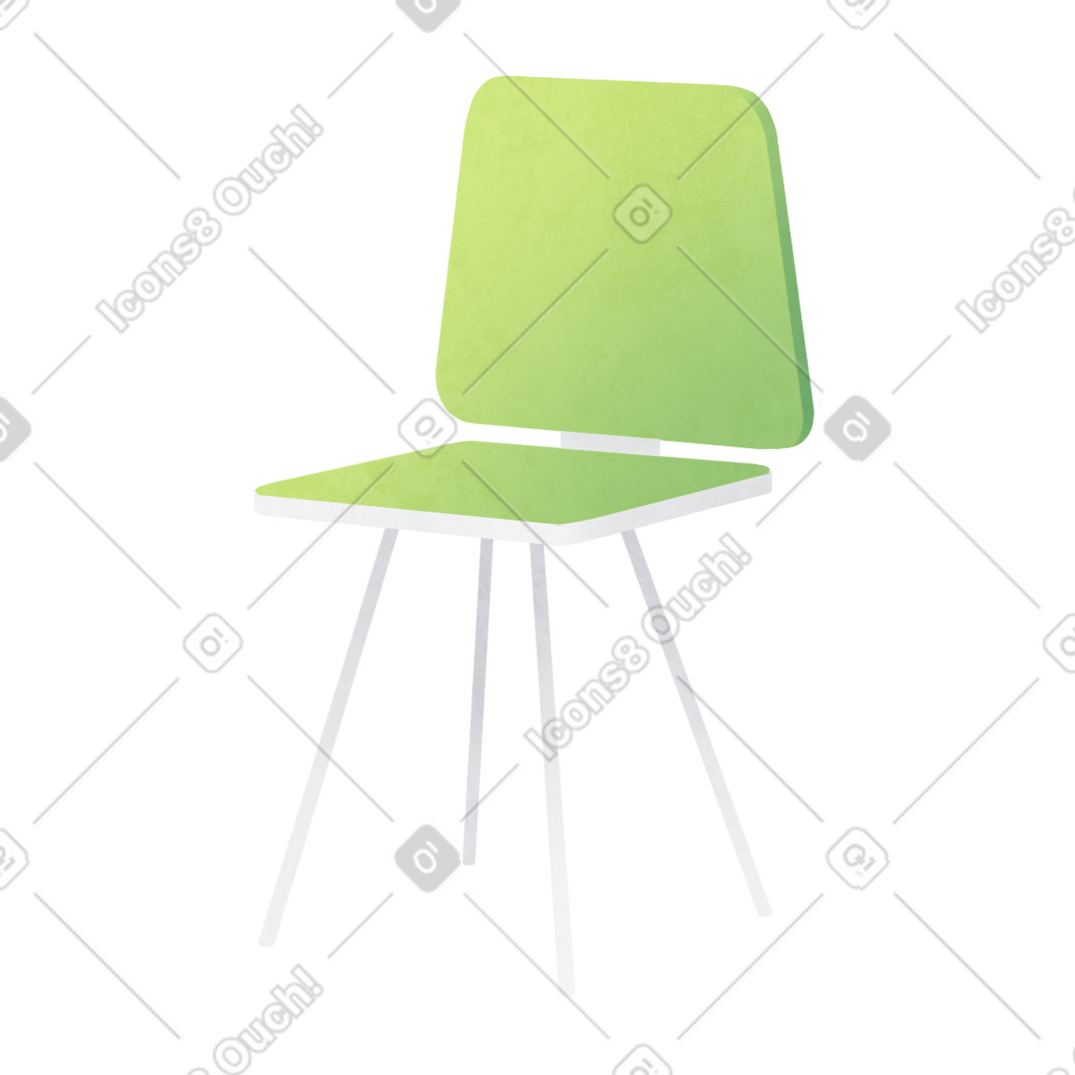 Illustration Gray chair with green seat dans le style Lifestyle à télécharger aux formats PNG, SVG