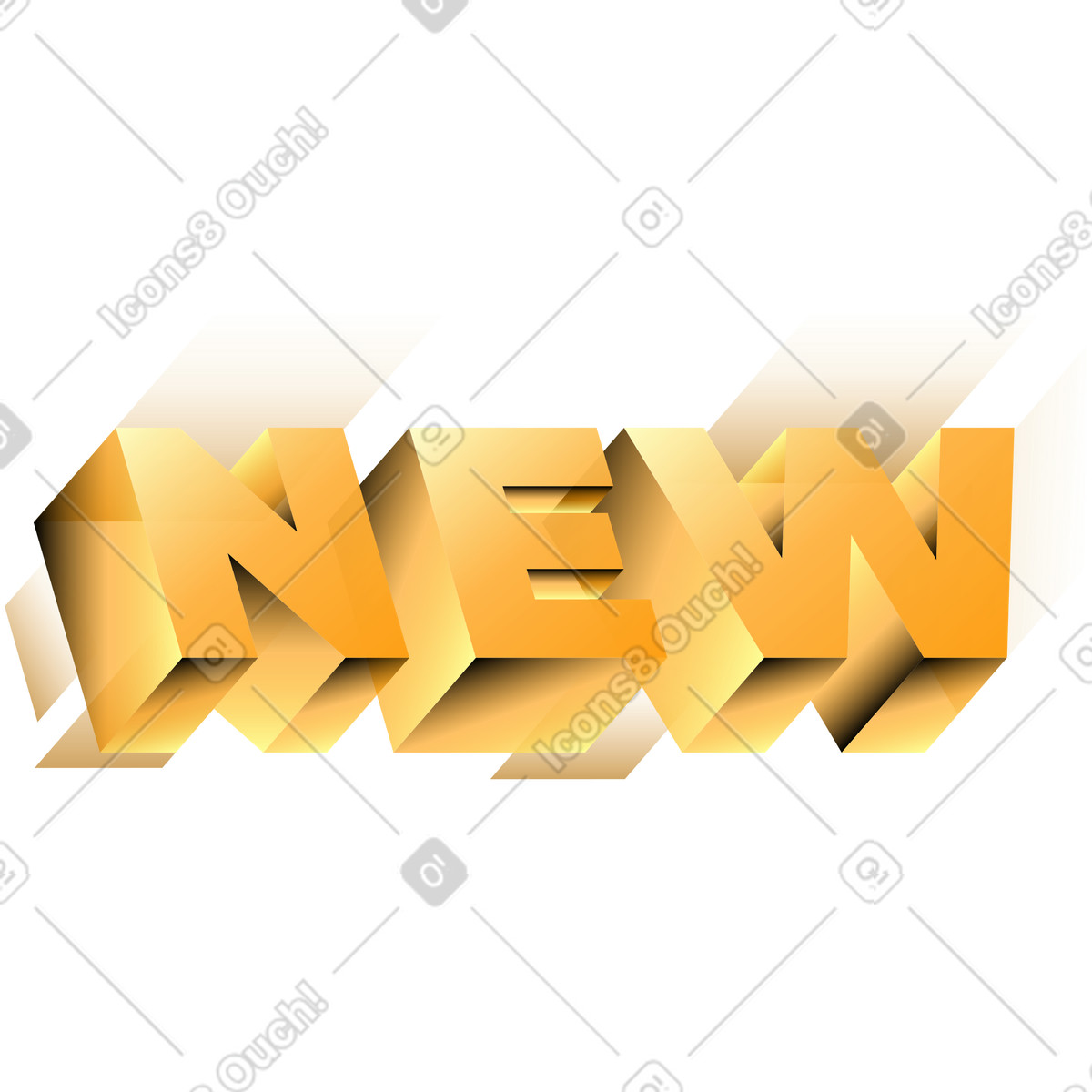 Testo nuovo in stile gradiente 3d illustrazione Lettering scarica PNG, SVG