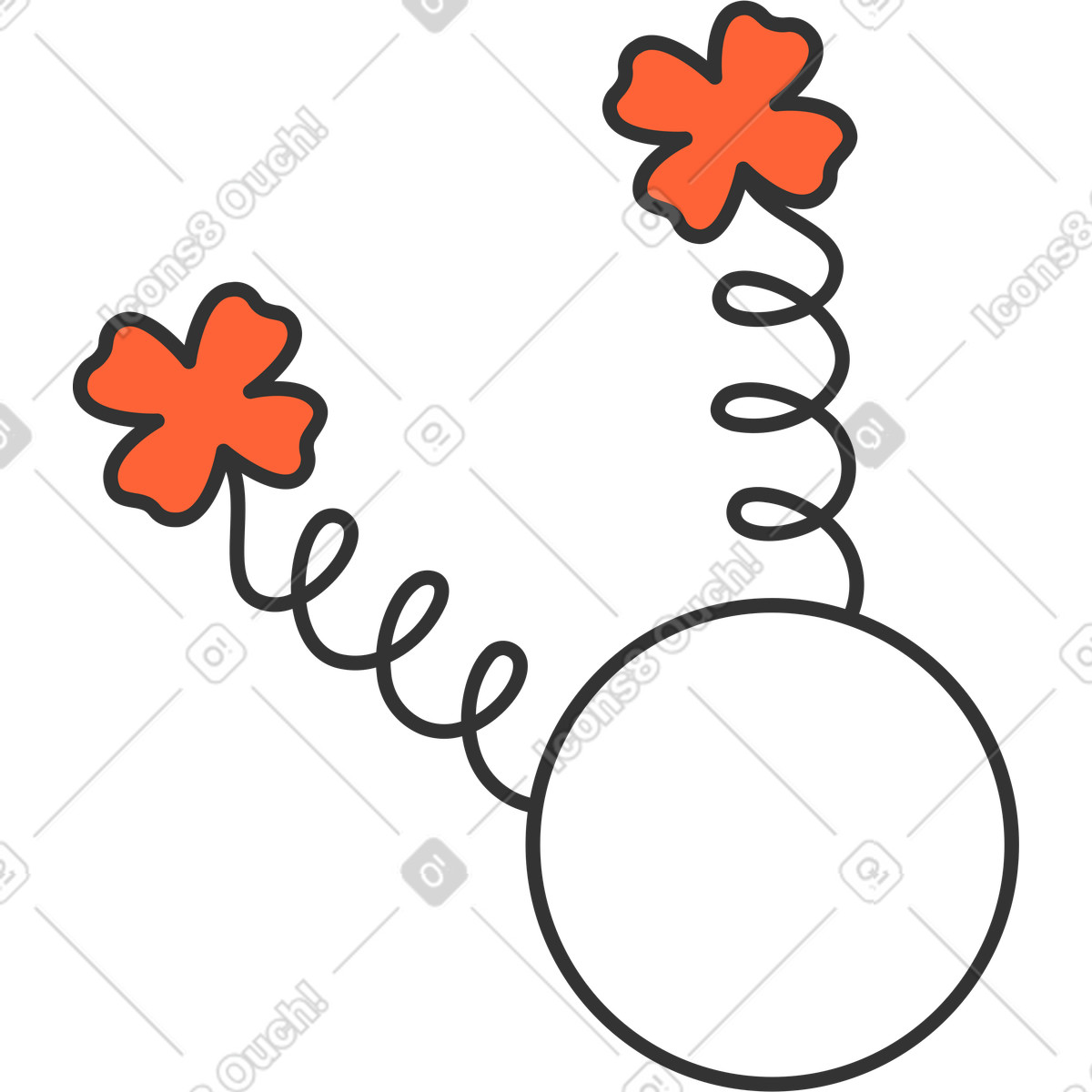 Clover headband illustration in Crayon style download in PNG, SVG