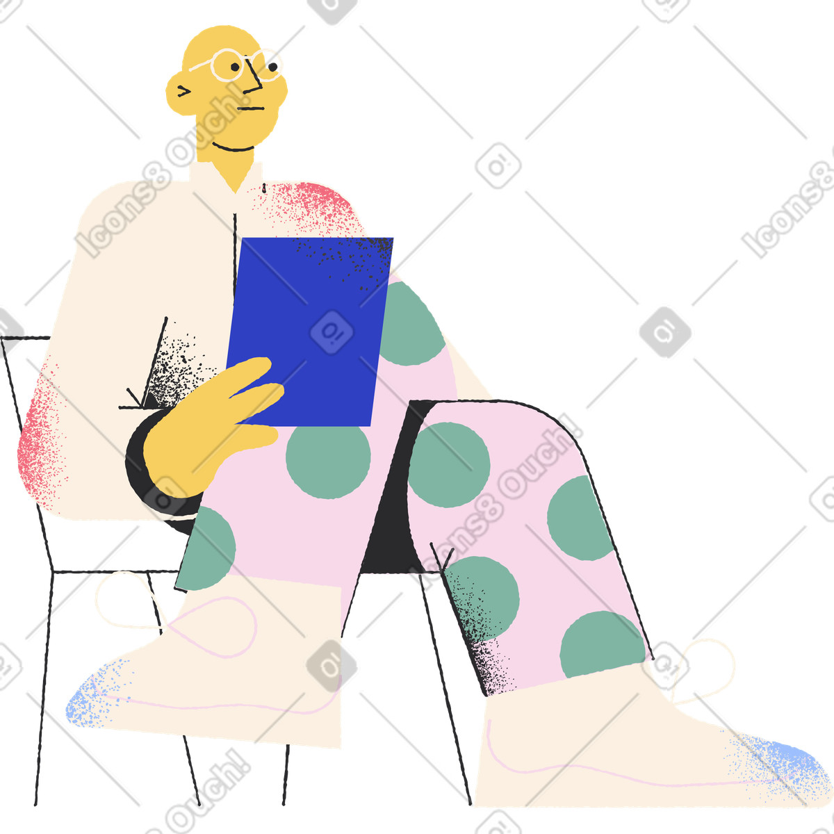 Man illustration in Pablo style download in PNG, SVG