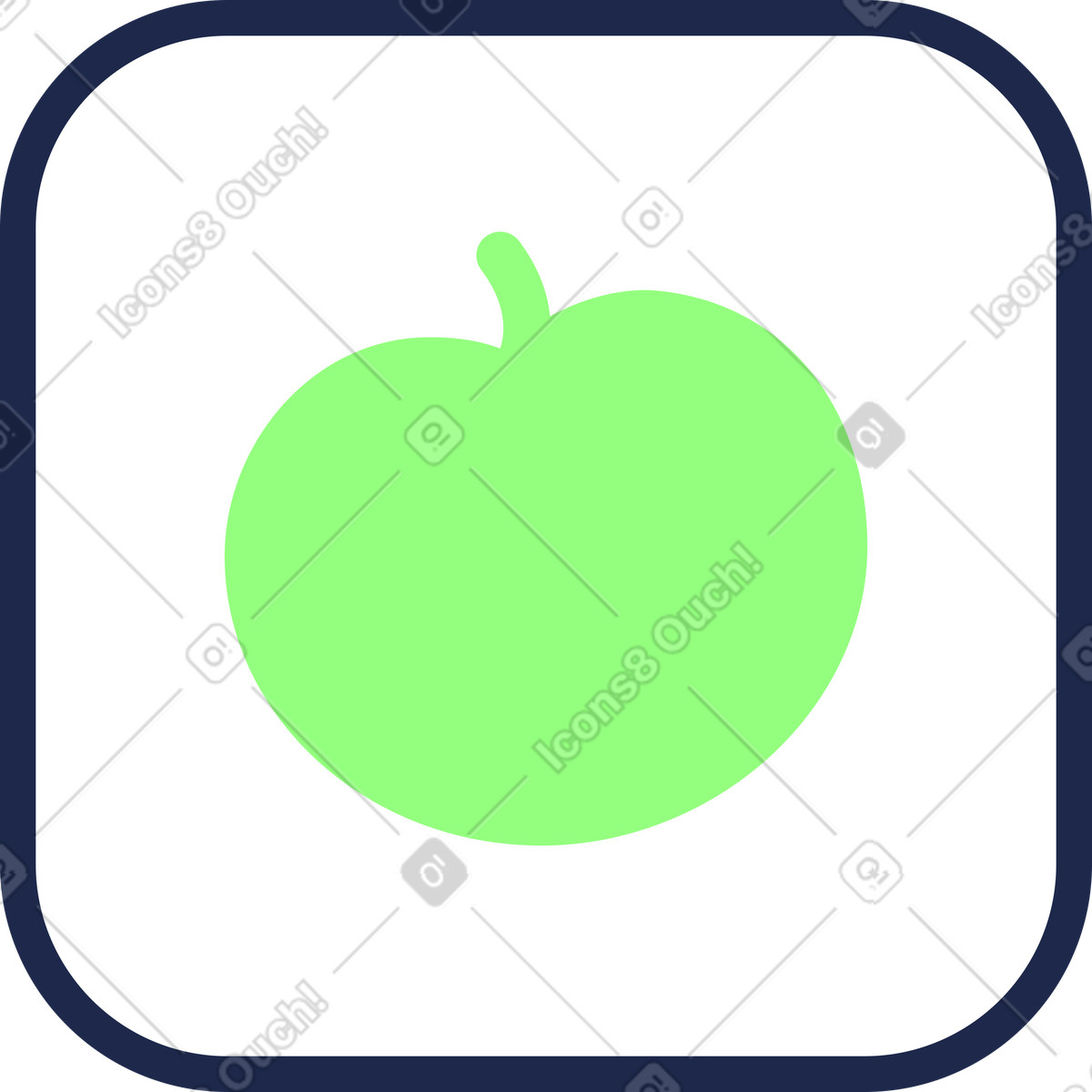 Outline 스타일의 사과 아이콘 일러스트레이션 PNG, SVG 다운로드