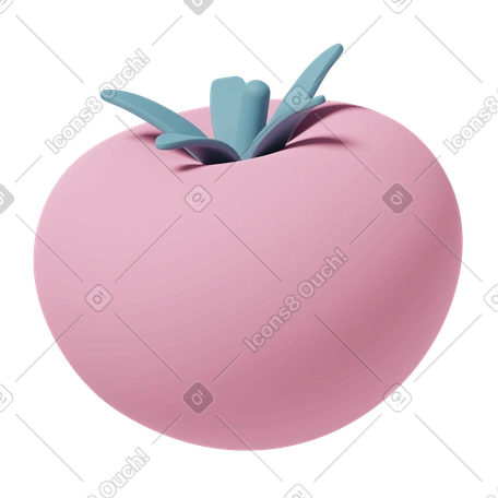 3D Pink tomato illustrazione in stile Cibo Casual life scarica in PNG, SVG
