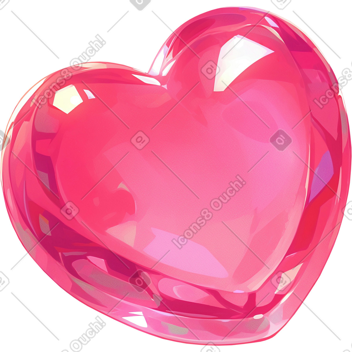 Pink heart illustration in Glazy style download in PNG, SVG