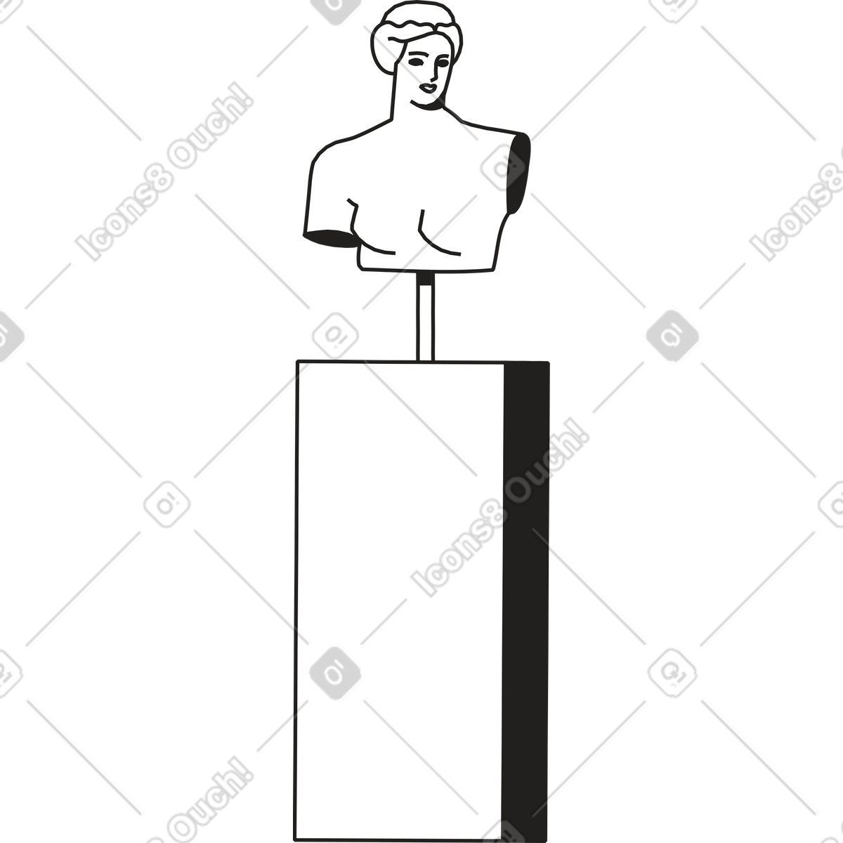Ilustração de Estátua uma mulher em um pedestal no estilo Dazzle Line para baixar PNG, SVG