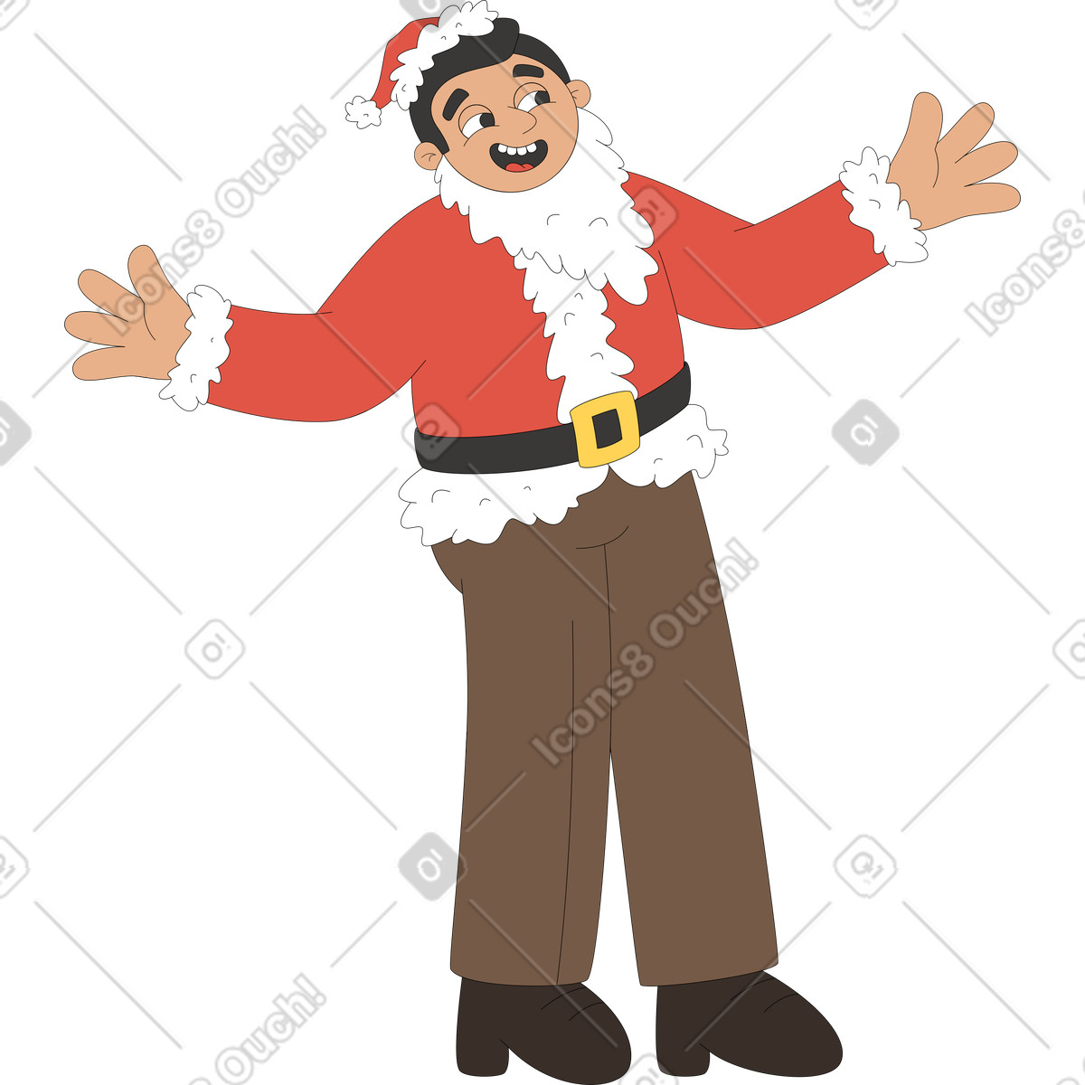 Uomo vestito da babbo natale illustrazione in stile Sitcom scarica in PNG, SVG