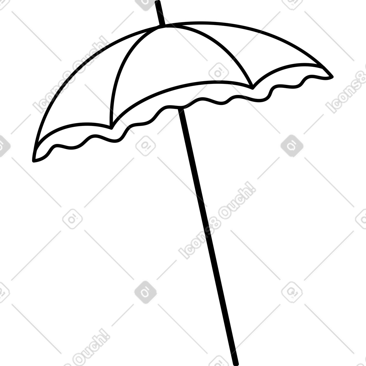 下载 Transistor 风格的 White beach umbrella 插画，支持 PNG、SVG 格式