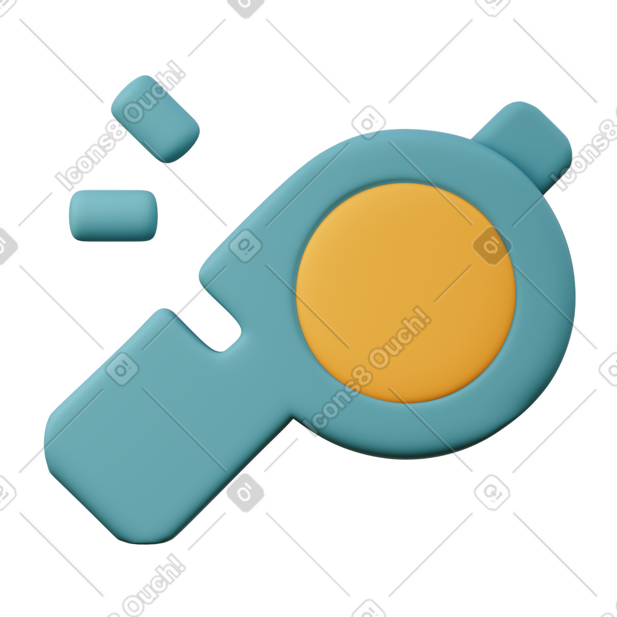 Ilustración Whistle en estilo 3D Sugary a descargar en PNG y SVG