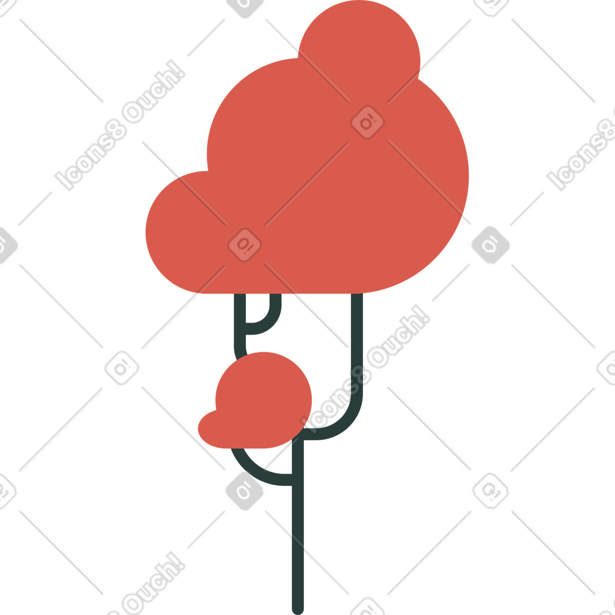 Macaroni 스타일의 나무 일러스트레이션 PNG, SVG 다운로드