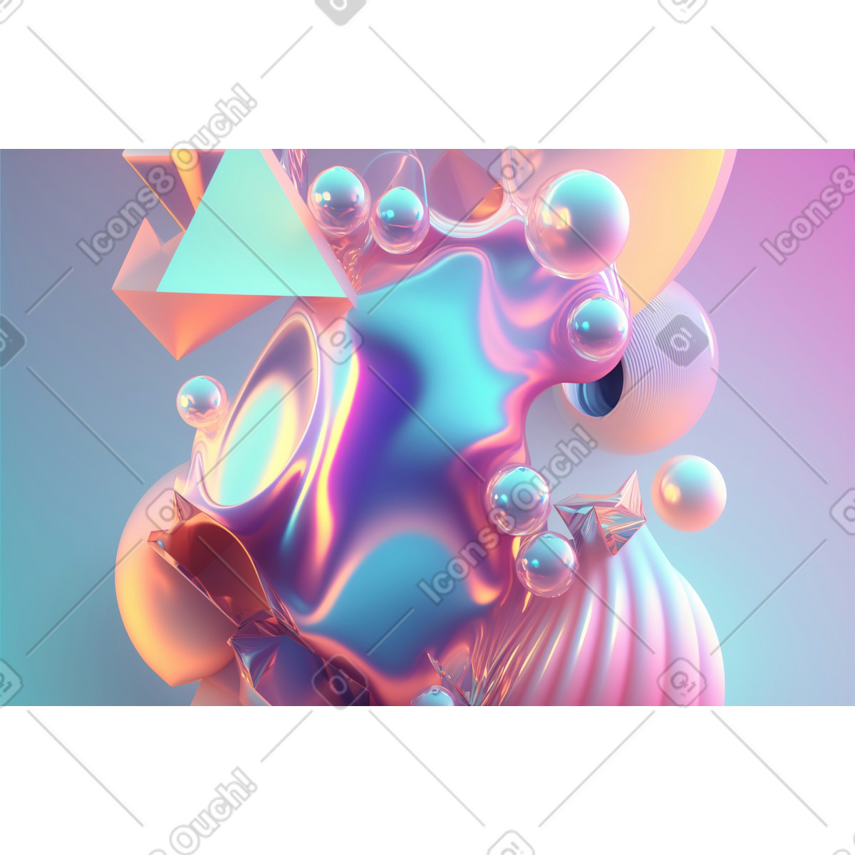 Colorful liquid metallic background illustration in Experimental style download in PNG, SVG