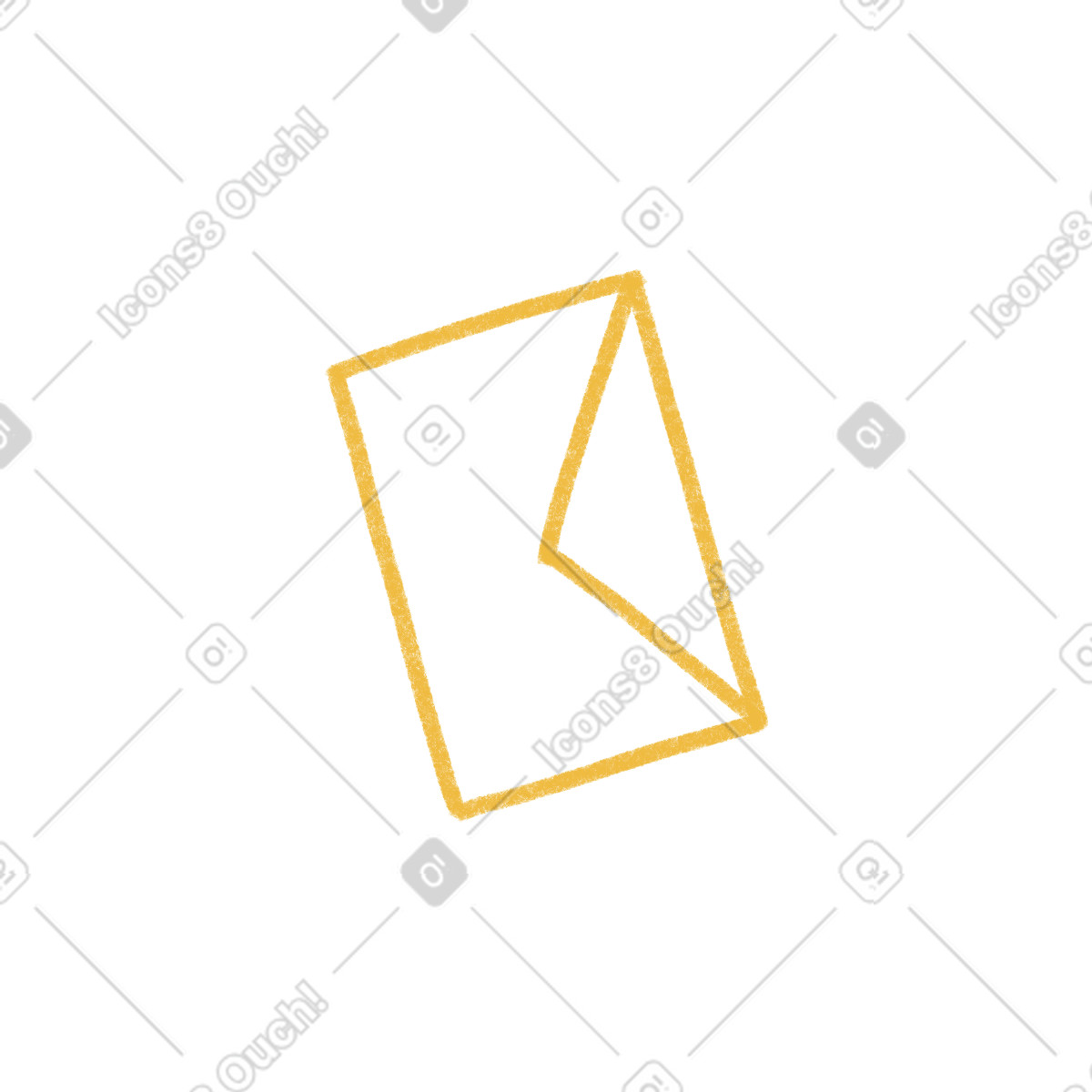 Yellow linear envelope illustration in Tutti style download in PNG, SVG