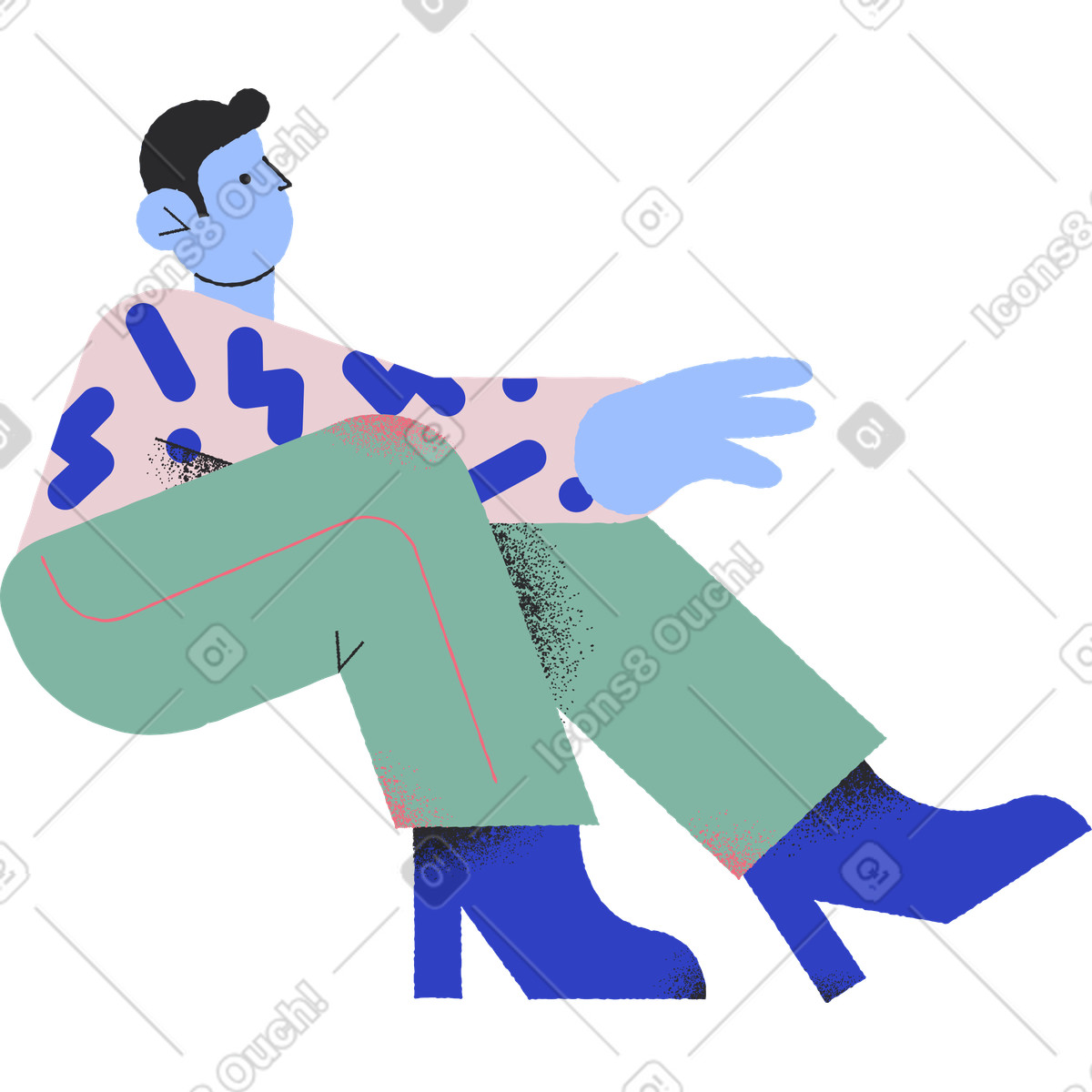 Illustration Homme en pull dans le style Pablo à télécharger aux formats PNG, SVG