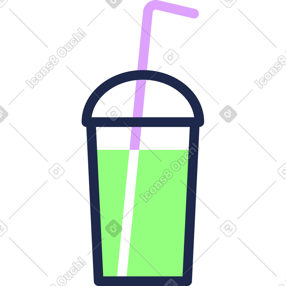 Ilustração de Copo com canudo em no estilo Outline para baixar em PNG, SVG